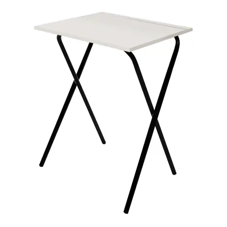 Folding Frame Exam Desk - W450 x D600 x H710mm - Black Legs - Light Grey